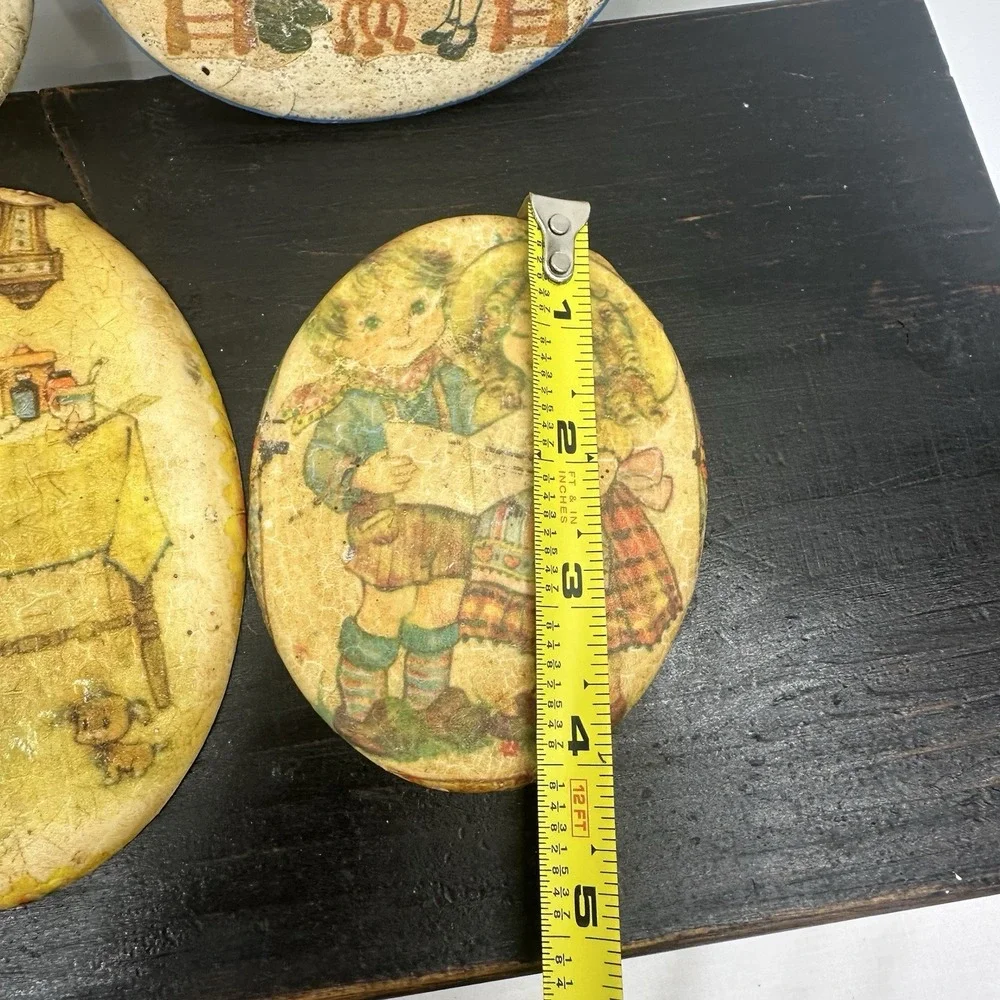 Lot Of 4 Holly Hobbie 1970s Vintage Wall Decor Decoupage Plaque Chalkware Small